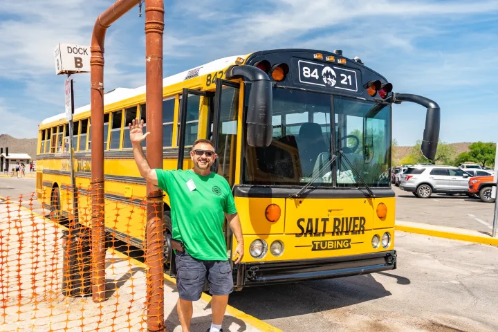 a person sitting on a bus